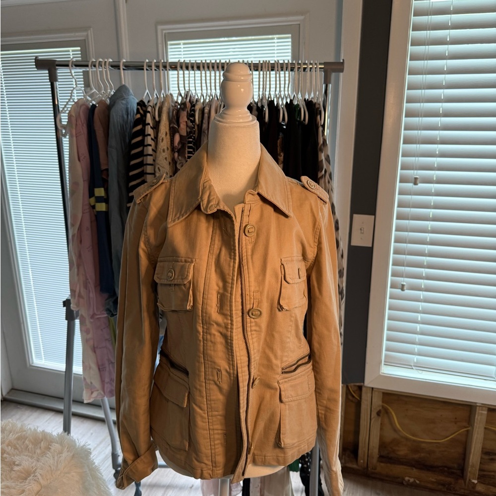 Old Navy Tan Utility Jacket with Classic Collar